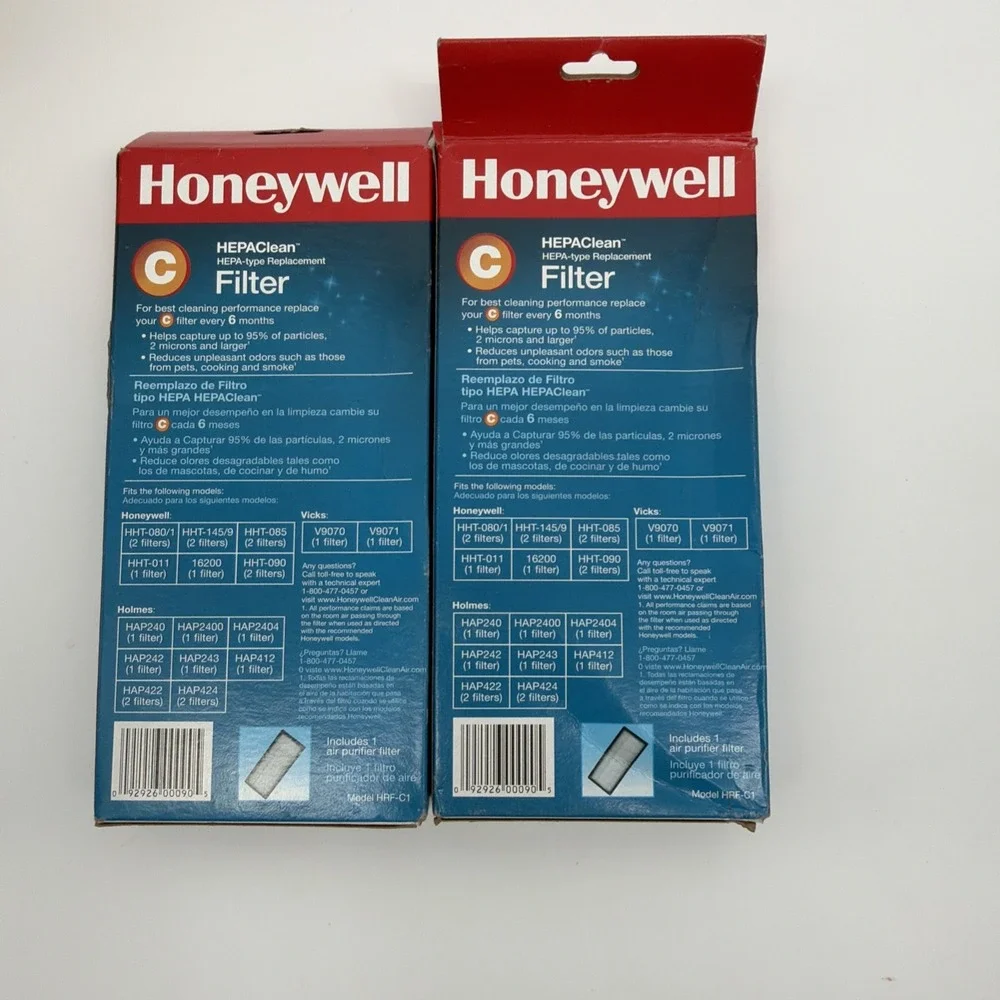 Lot of 2 x Honeywell Dual Action Filters C HEPA Type Replacement Filters HRF-C1